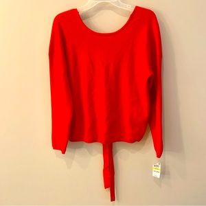 Maison Jules Lace Up Back Detail Slouchy Pullover Sweater